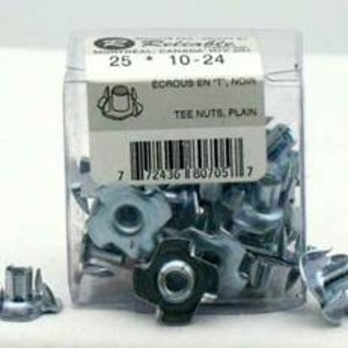 T-Nut, 5/16-18 Thread, Steel, Zinc, 25/BX