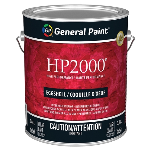 HP2000 58-354-16 Exterior Paint, Eggshell, Clear Base, 1 gal