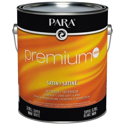 Premium Series 9020-16 Interior Paint, Solvent, Water, Satin, White, 1 gal, 450 to 500 sq-ft Coverage Area - pack of 4