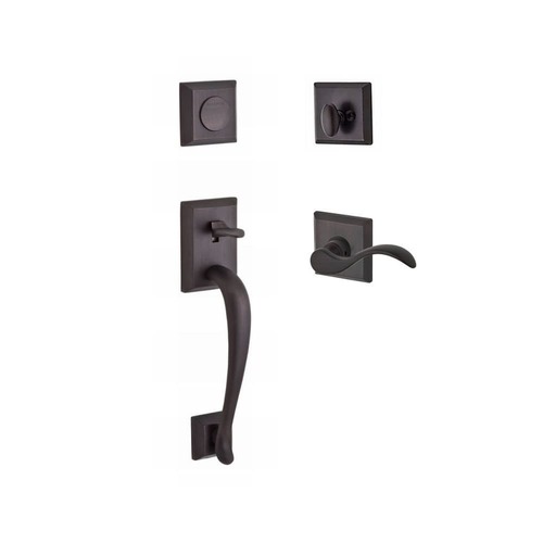 Full Dummy Napa Handleset Right Hand Curve Lever and Traditional Square Rose Venetian Bronze Finish