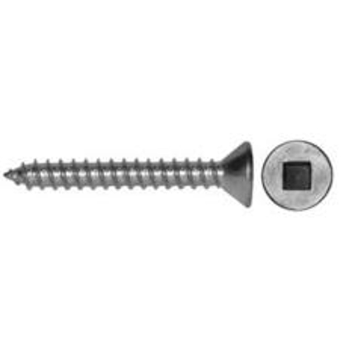 Reliable FKAS101MR-XCP5 Screw, 1 in L, Flat Head, Square Drive, Self-Tapping, Type A Point, Stainless Steel, Stainless Steel - pack of 25