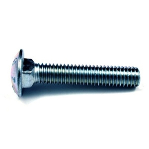 Carriage Bolt, 3/8-16 Thread, Coarse Thread, 3-1/2 in OAL, Galvanized Steel, A Grade - pack of 3