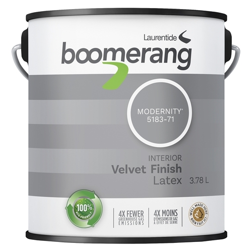 boomerang 5183-71L19 5183 Series Interior Paint, Velvet Sheen, Modernity, 3.78 L, 40 sq-m Coverage Area