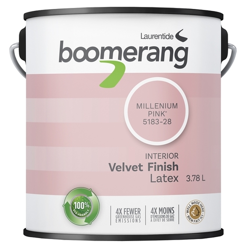 boomerang 5183-28L19 5183 Series Interior Paint, Eggshell Sheen, Millennium Pink, 1 gal, 40 sq-m Coverage Area