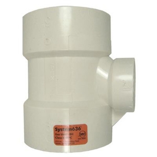 System 636 Pipe Tee, 2 in, Hub, PVC