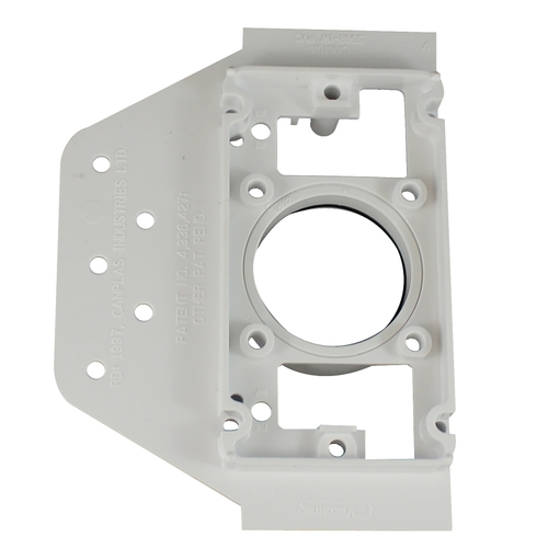 Inlet Mounting Plate, PVC, White, For: Central Vacuum System