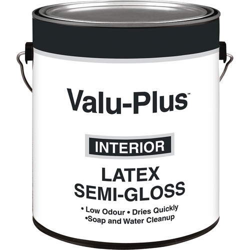 Value-Plus 457-1GAL Interior Paint, Semi-Gloss Sheen, Dover White, 1 gal, Can, 400 sq-ft Coverage Area