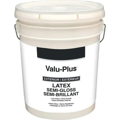 Value-Plus 7555GAL Latex Paint, Semi-Gloss, White, 5 gal Pail