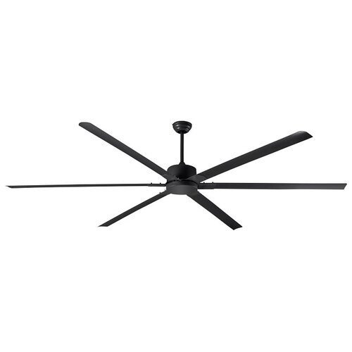 FANBOS Ceiling Fan and Remote, 6-Blade, Black Housing, Black Blade, 96 in Sweep, Aluminum Blade