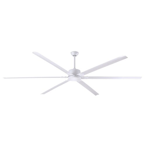 FANBOS Ceiling Fan and Remote, 6-Blade, White Housing, White Blade, 96 in Sweep, Aluminum Blade