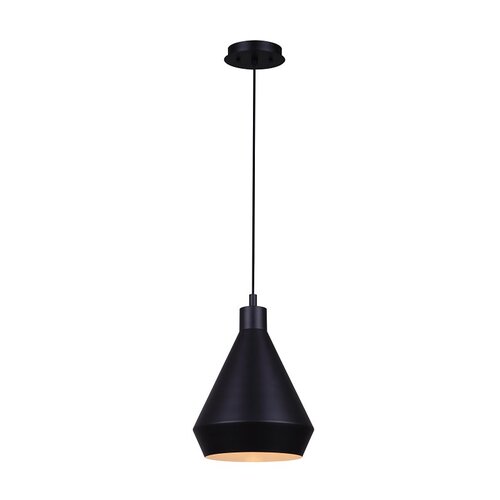 BYCK Pendant Light, 120 V, 60 W, 1-Lamp, Type A Lamp, Metal Fixture, Black Fixture