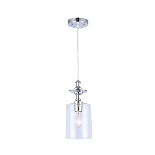 York Pendant, 100 W, 1-Lamp, Steel Fixture, Chrome-Plated Fixture