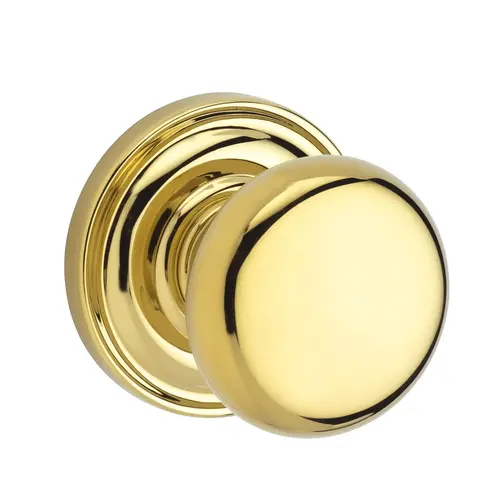 Privacy Round Knob and Traditional Round Rose with 6AL Latch and Dual Strike Lifetime Brass Finish