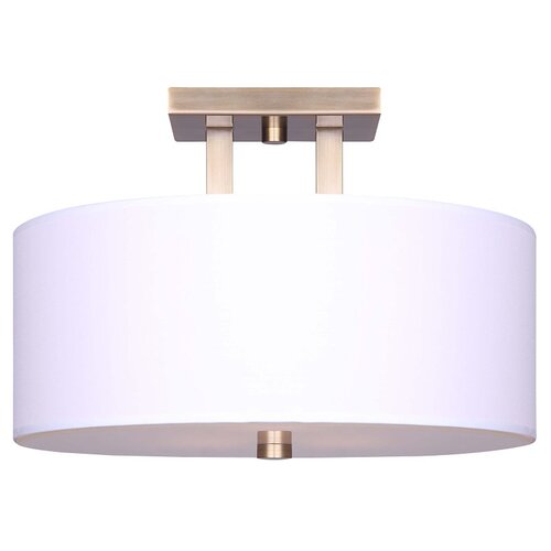 RIVER Semi-Flush Mount Light, 120 V, 180 W, 3-Lamp, Type A Lamp, Steel Fixture, Gold Fixture