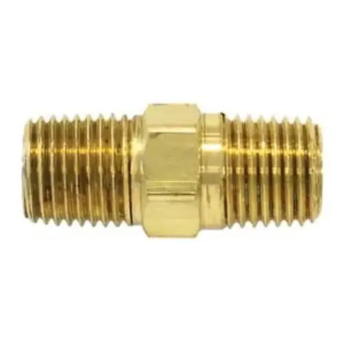 88.401 Hexagonal Hose Nipple, 1/4 in, MNPT, Brass