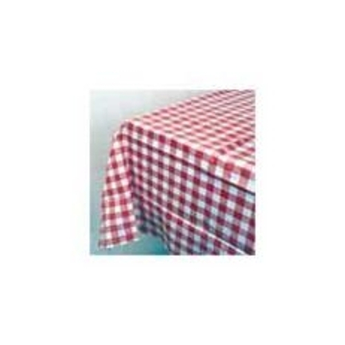 Table Cloth, 72 in L, 54 in W, Vinyl, Red/White
