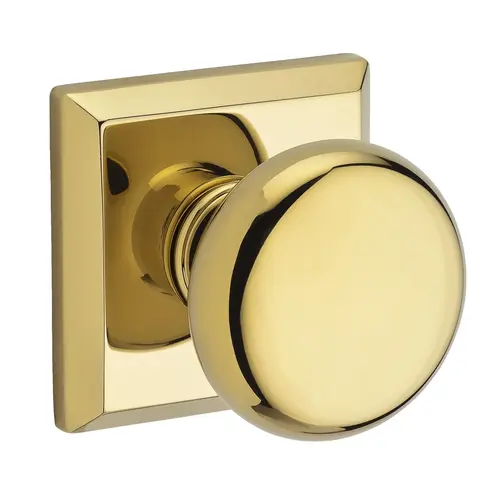 Half Dummy Round Knob and Traditional Square Rose Lifetime Brass Finish