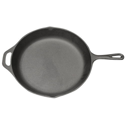 WORLD FAMOUS 1349 Base Camp Skillet, 14-1/2 in Dia, Cast Iron