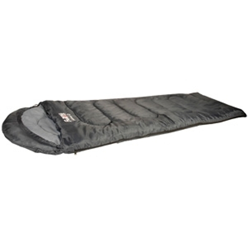 WORLD FAMOUS 5889 Comfort 5 Series Sleeping Bag, 73 in L, 29-1/2 in W, Polyester, Black/Gray