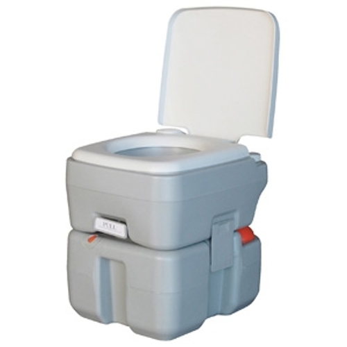 WORLD FAMOUS 458 Camping Flush Toilet, 10, 20 L Capacity, Polyethylene, Gray