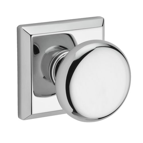 Full Dummy Round Knob and Traditional Square Rose Bright Chrome Finish