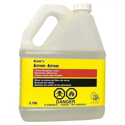 Acetone Thinner, Liquid, Ketone, Clear, 3.78 L