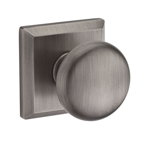 Half Dummy Round Knob and Traditional Square Rose Matte Antique Nickel Finish