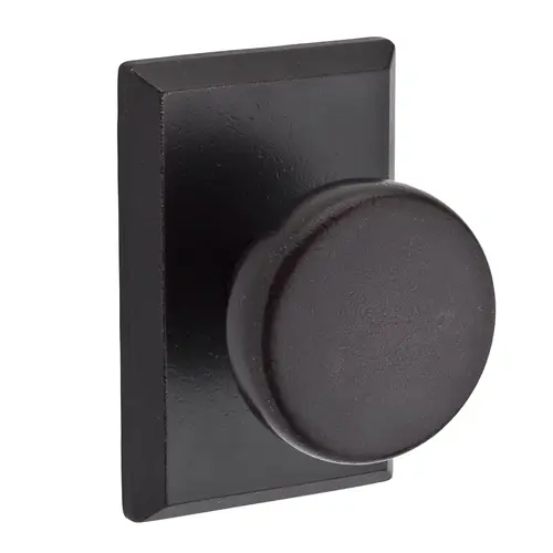 Privacy Rustic Knob and Rustic Square Rose with 6AL Latch and Dual Strike Dark Bronze Finish