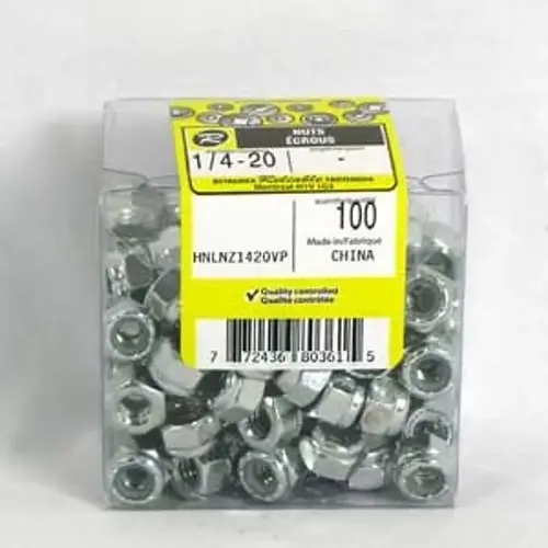 Lock Nut, UNC-UNF Thread, 5/16-18 Thread, Steel, Zinc, NE2 Grade, 100/BX - pack of 100