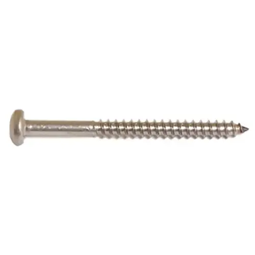 Screw, #6-18 Thread, Pan Head, Square Drive, Type A Point, Stainless Steel, 100/BX