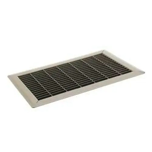 Return Air Floor Grille, 12 in L, 6 in W, Rectangle, Steel, White