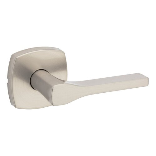 Prague Passage Door Handle, Lever Handle, Satin Nickel, 2-3/8 to 2-3/4 in Backset