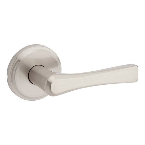 Katella Passage Door Handle, Lever Handle, Zinc, Satin Nickel, 2-3/8 to 2-3/4 in Backset