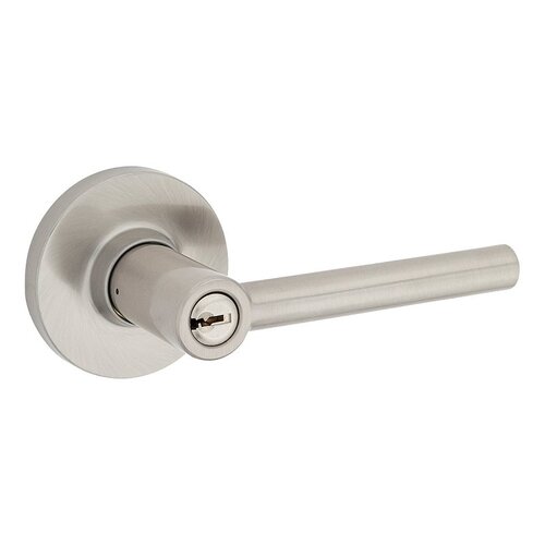 Safe Lock Reminy Entry Door Handle, Lever Handle, Satin Nickel, 3 Grade, Universal Hand