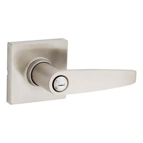 Safe Lock Winston Privacy Door Handle, Traditional Design, Lever Handle, Satin Nickel