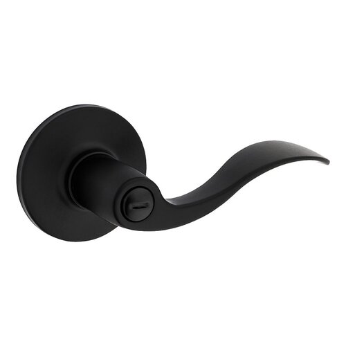 Safe Lock Layton Privacy Door Handle, Traditional Design, Lever Handle, Matte Black, Turn Piece