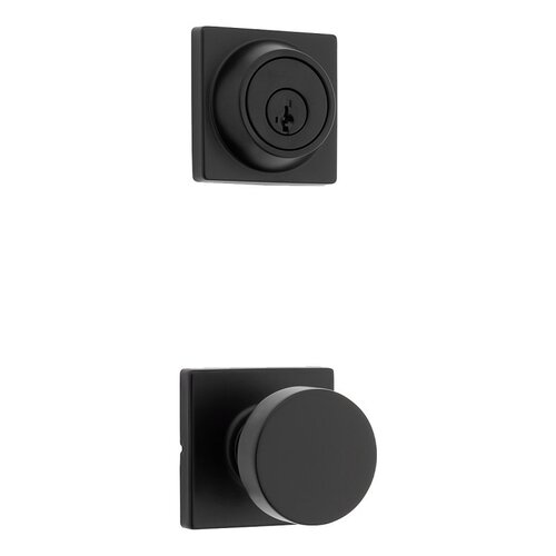 Cambie Combination Lockset, Knob Handle, Contemporary Design, Matte Black, Turn Piece