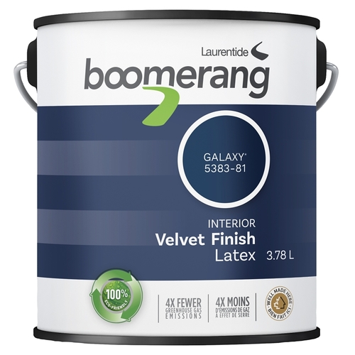 boomerang 5383-81L19 5383 Series Interior Paint, Eggshell Sheen, Galaxy, 1 gal, 430 sq-ft Coverage Area