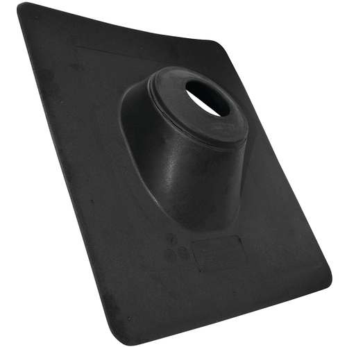 No-Calk Series Roof Flashing, 16 in OAL, 14 in OAW, 3 in Pipe, Thermoplastic Black