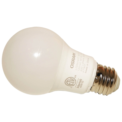 LED Bulb, General Purpose, A19 Lamp, 40 W Equivalent, E26 Lamp Base, Frosted, Bright White Light - pack of 4