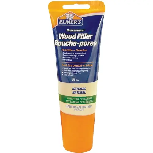 Interior Wood Filler, Paste, Mild Acrylic, Natural, 3.25 oz Tube