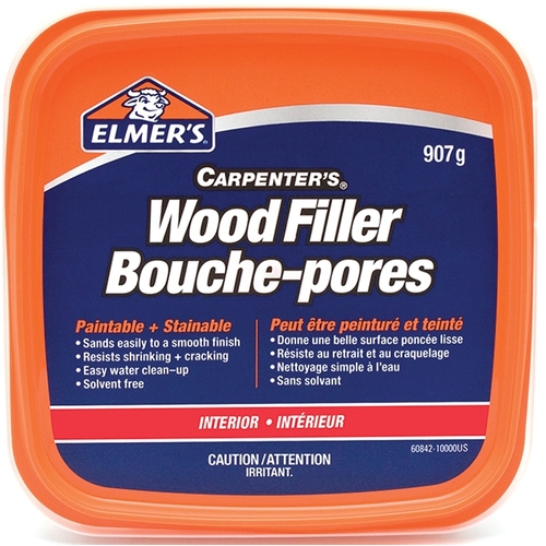 Elmers 60842 Carpenter's Wood Filler, Paste, Mild Acrylic, Tan, 907 g Tub