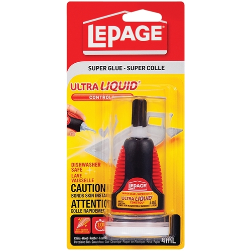 LePage 2600199 1864466 Super Glue, Liquid, Clear, 4 mL Carded Bottle