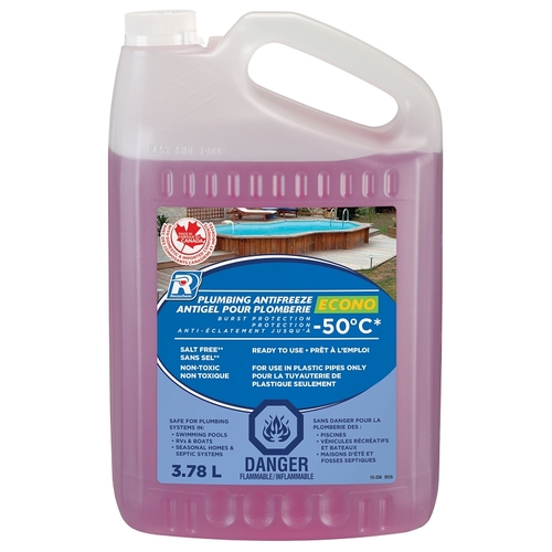 RECOCHEM INC 15-334 Plumbing Anti-Freeze, 3.78 L, Clear Pink