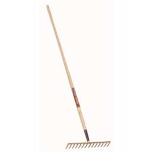 Level Rake, 15 in W Head, 16-Tine, Steel Tine, Steel Head, 60 in L Handle