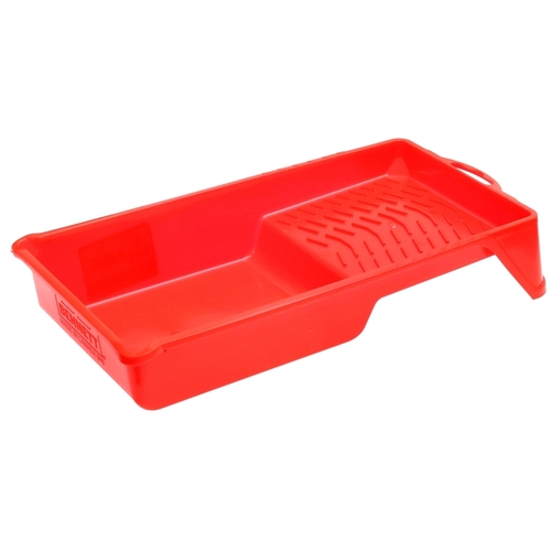 Paint Tray, 6 in L, 12 in W, 500 mL Capacity, Plastic, Red