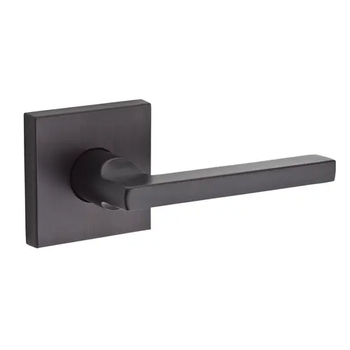 Passage Square Lever and Contemporary Square Rose with 6AL Latch and Dual Strike Venetian Bronze Finish