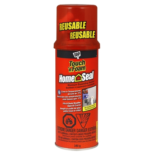 Home Seal 7565041612 Minimum Expanding Sealant, Amber, 30 to 120 deg F, 12 oz Aerosol Can