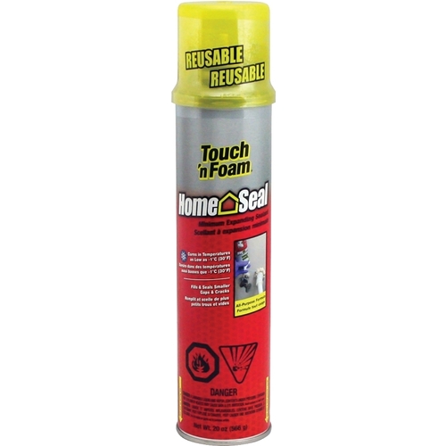 Touch 'n Foam 00137 Home Seal 4001140412 Minimum Expanding Sealant, Amber, 30 to 120 deg F, 20 oz Aerosol Can