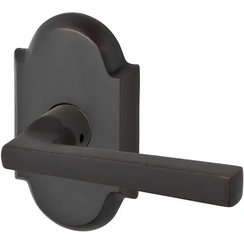 Passage Taper Lever and Rustic Arch Rose with 6AL Latch and Dual Strike Dark Bronze Finish